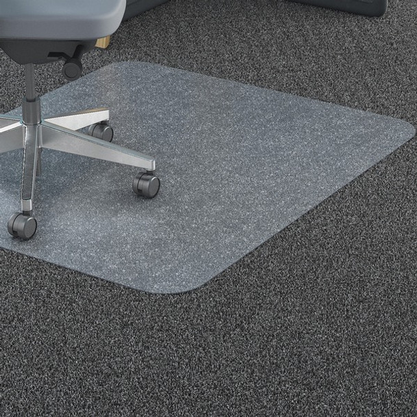 Lorell Studded Chairmat - Carpeted Floor - 36" Width x 48" Depth - Rectangular - Polycarbonate - Clear - 1Each