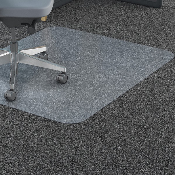 Lorell Rectangular Straight Edge Carpet Chairmats - Carpet - 46" Width x 60" Depth - Rectangular - Polycarbonate - Clear - 1Each
