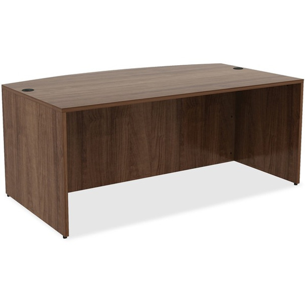 Lorell Essentials Series Desk - 71" x 41.4"29.5" Desk, 0.1" Edge - Material: Metal - Finish: Walnut, Laminate