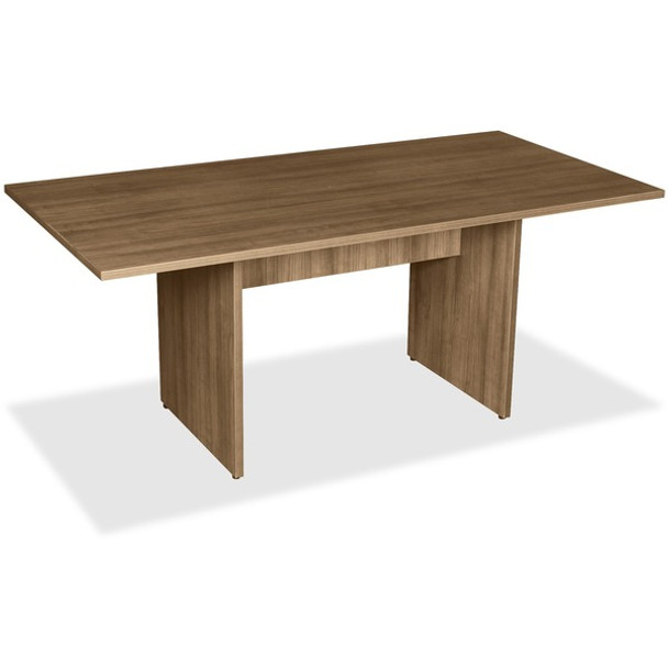Lorell 2-Panel Base Rectangular Walnut Conference Table - 1" Table Top, 0" Edge, 70.9" x 35.4"29" - Material: MFC, Polyvinyl Chloride (PVC) - Finish: Walnut Laminate - For Meeting