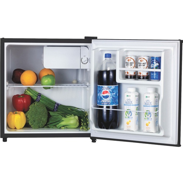 Lorell Compact Refrigerator - 1.60 ftÃƒâ€šÃ‚Â³ - Manual Defrost - Manual Defrost - Reversible - 1.60 ftÃƒâ€šÃ‚Â³ Net Refrigerator Capacity - Black - Steel, Fiberglass, Plastic