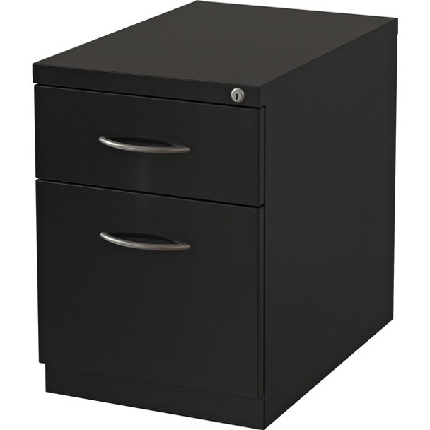 Lorell Premium Box/File Mobile Pedestal - 15" x 19.9" x 21.8" - 2 x Drawer(s) for Box, File - Letter - Pencil Tray, Ball-bearing Suspension, Drawer Extension, Durable - Black - Steel - Recycled