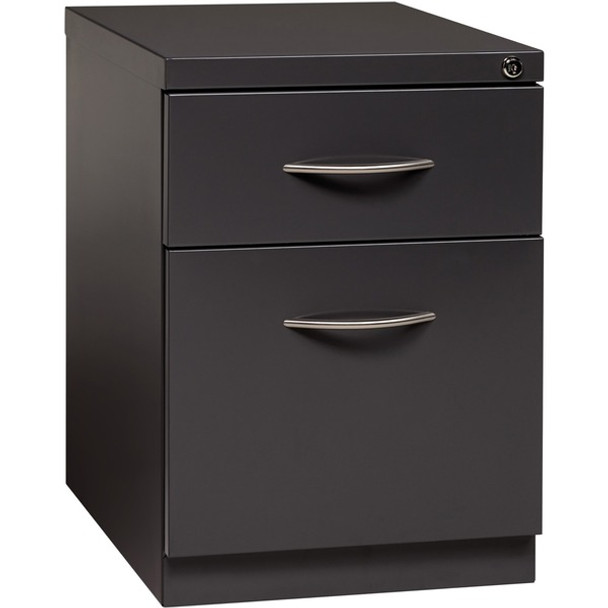 Lorell Premium Box/File Mobile Pedestal - 15" x 19.9" x 21.8" - 2 x Drawer(s) for Box, File - Letter - Vertical - Pencil Tray, Ball-bearing Suspension, Drawer Extension, Durable - Charcoal - Steel - Recycled
