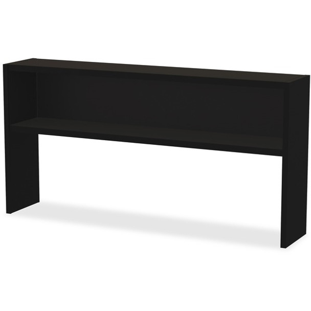 Lorell Modular Desk Series Black Stack-on Hutch - 72" - Material: Steel - Finish: Black