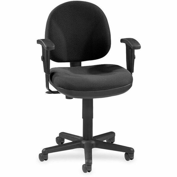 Lorell Millenia Pneumatic Adjustable Task Chair - Black Seat - Black Back - 1 Each