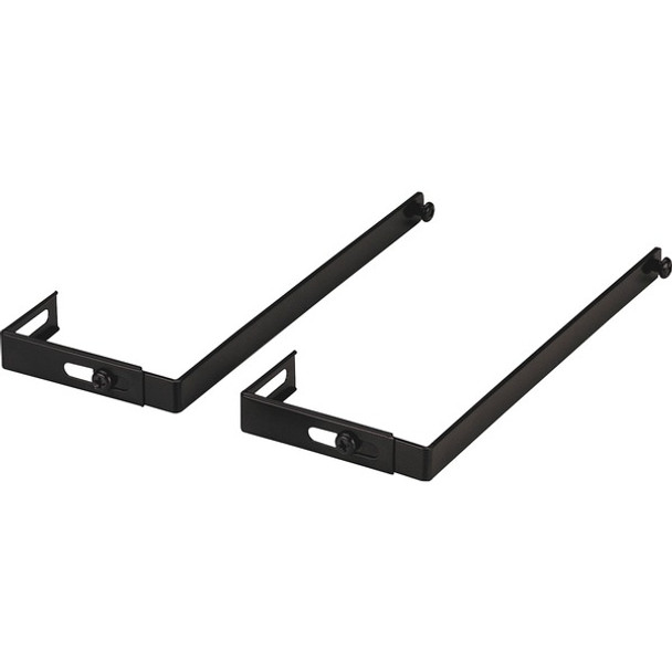 Lorell Metal Partition Hangers - 7" Size - Metal - Black - 2 / Pair