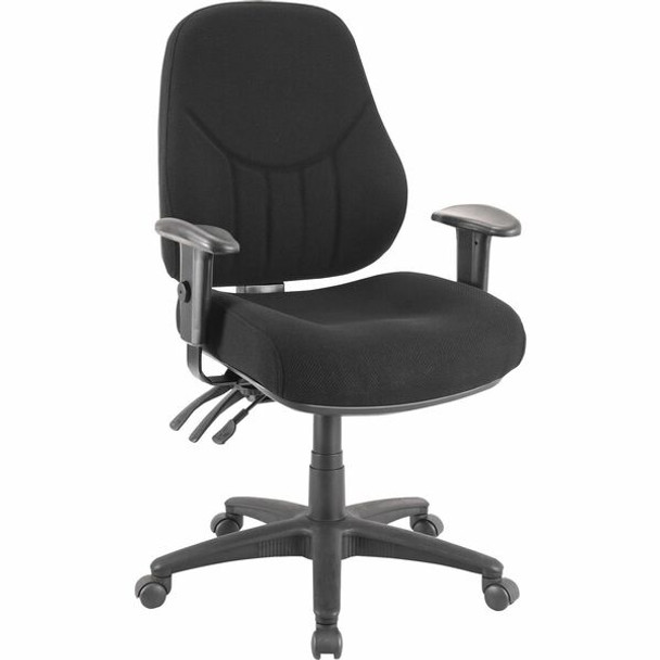 Lorell Baily High-Back Multi-Task Chair - Black Acrylic Seat - Black Frame - 1 Each