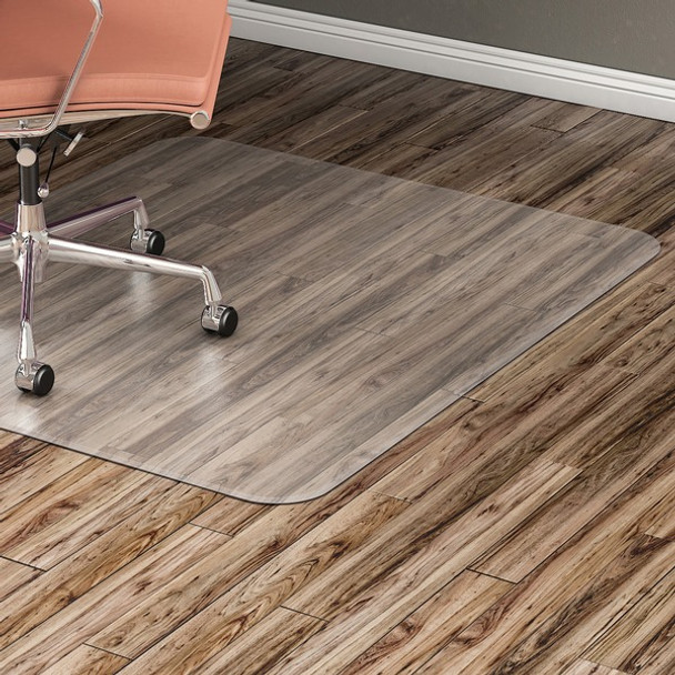 Lorell Hard Floor Chairmat - Tile Floor, Vinyl Floor, Hardwood Floor - 48" Length x 36" Width x 60 mil Thickness - Rectangular - Vinyl - Clear - 1Each