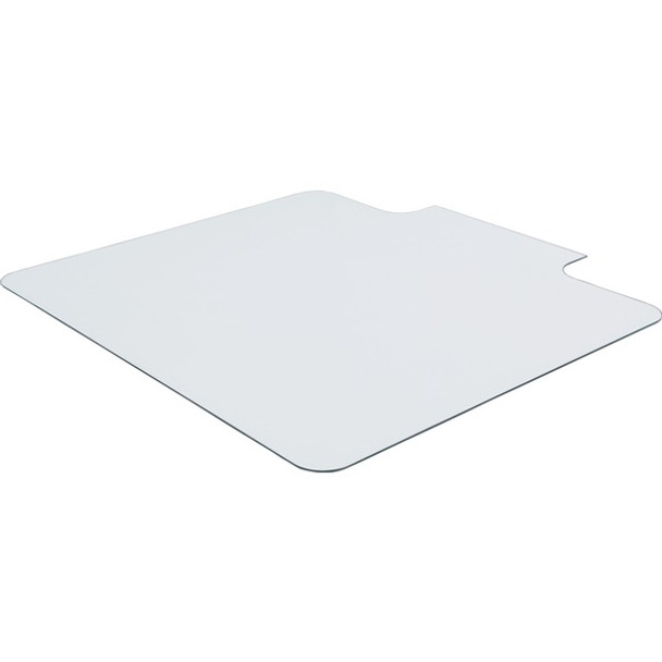 Lorell Glass Chairmat with Lip - Hardwood Floor, Carpet53" Width x 45" Depth - Lip Size 6" Length x 23" Width - Tempered Glass - Clear - 1Each