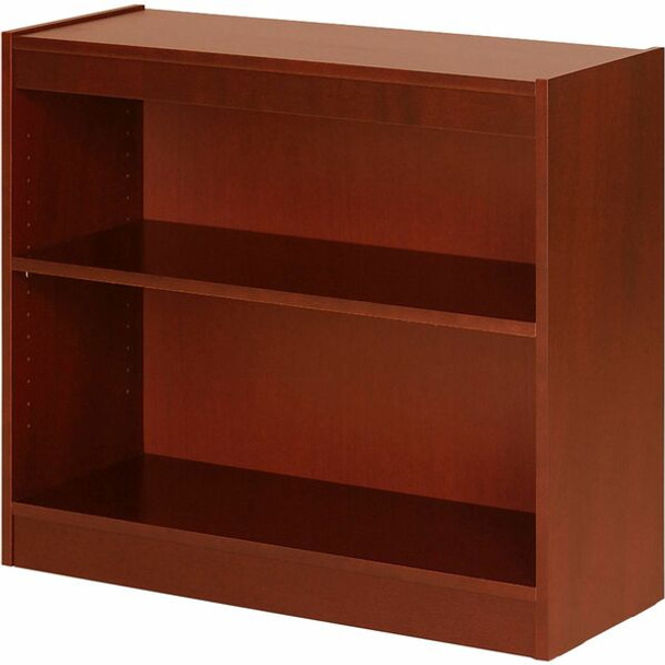 Lorell Two Shelf Panel Bookcase - 36" x 12" x 0.8" x 30" - 2 Shelve(s) - Material: Veneer - Finish: Cherry