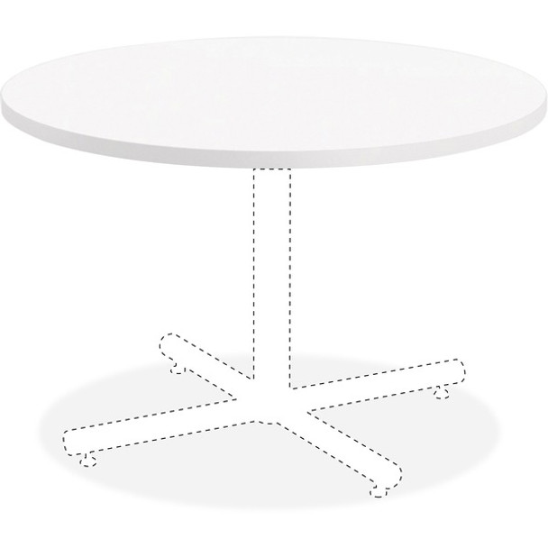 Lorell Hospitality White Laminate Round Tabletop - For - Table TopHigh Pressure Laminate (HPL) Round, White Top x 42" Table Top Diameter - Assembly Required - Thermofused Laminate (TFL), Particleboard Top Material - 1 Each