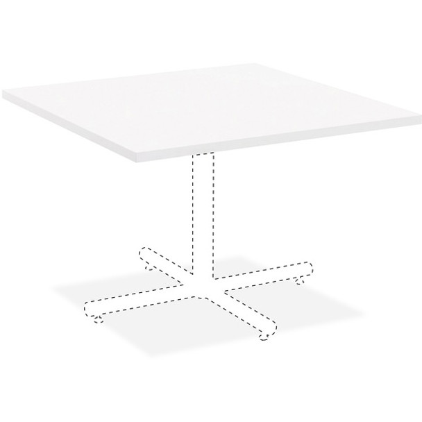 Lorell Hospitality White Laminate Square Tabletop - For - Table TopHigh Pressure Laminate (HPL) Square, White Top x 42" Table Top Width x 42" Table Top Depth x 1" Table Top Thickness - Assembly Required - 1 Each