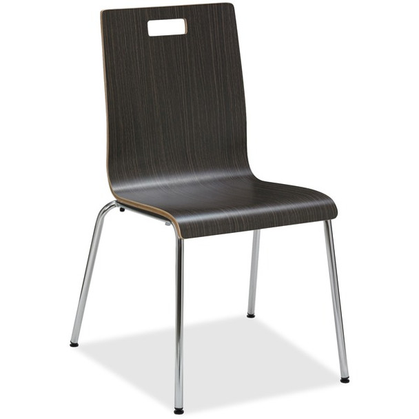 Lorell Bentwood Cafe Chair - Steel Frame - Espresso - Plywood, Bentwood - 2 / Carton