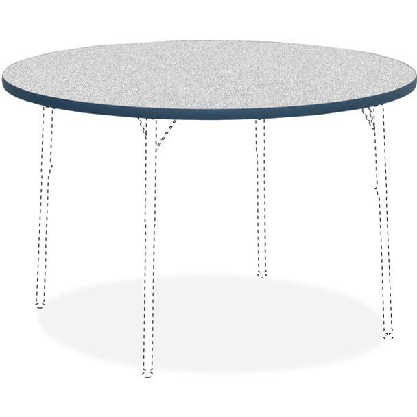 Lorell Classroom Round Activity Tabletop - For - Table TopGray Nebula Round, High Pressure Laminate (HPL) Top x 1.13" Table Top Thickness x 48" Table Top Diameter - Assembly Required - 1 Each