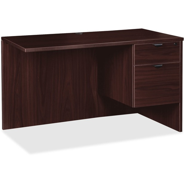 Lorell Prominence 2.0 Espresso Laminate Box/File Right Return - 2-Drawer - 42" x 24"29" , 1" Top - 2 x File, Box Drawer(s) - Single Pedestal on Right Side - Band Edge - Material: Particleboard - Finish: Espresso Laminate, Thermofused Melamine (TFM)