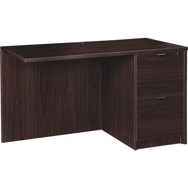 Lorell Prominence 2.0 Espresso Laminate Right Return - 2-Drawer - 42" x 24"29" , 1" Top - 2 x File Drawer(s) - Band Edge - Material: Particleboard - Finish: Laminate