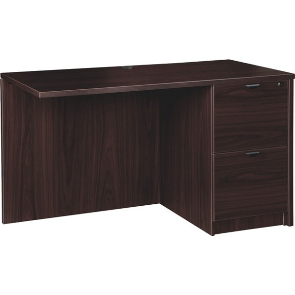 Lorell Prominence 2.0 Espresso Laminate Right Return - 2-Drawer - 48" x 24"29" , 1" Top - 2 x File Drawer(s) - Band Edge - Material: Particleboard - Finish: Espresso Laminate, Thermofused Melamine (TFM)