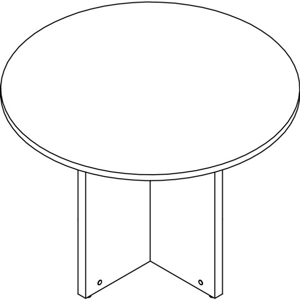 Lorell Prominence Round Laminate Conference Table - 29" x 42" , 1" Top, 0.1" Edge - Material: Particleboard - Finish: Gray