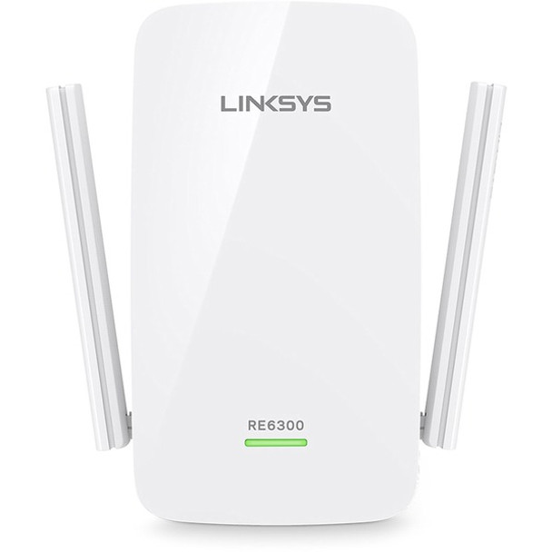 Linksys RE6300 IEEE 802.11ac 750 Mbit/s Wireless Range Extender - Indoor - 2.40 GHz, 5 GHz - External - 1.2 Mile Maximum Indoor Range - Ethernet, Fast Ethernet, Gigabit Ethernet