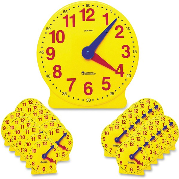 Learning Resources Classroom Clock Kit - Theme/Subject: Learning - Skill Learning: Time - 24 Pieces - Yellow