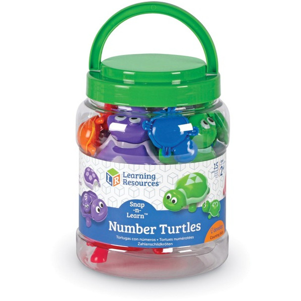 Learning Resources Snap-n-Learn Number Turtles - Skill Learning: Shape, Color, Number, Matching, One-to-One Correspondence, Counting, Motor Skills, Motor Planning, Visual - 2 Year & Up