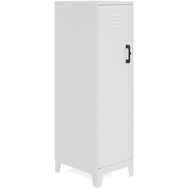 LYS SOHO Locker - 4 Shelve(s) - for Office, Home, Classroom, Playroom, Basement, Garage, Cloth, Sport Equipments, Toy, Game - Overall Size 53.4" x 14.3" x 18" - Pearl White - Steel