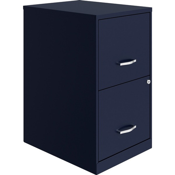 LYS SOHO File Cabinet - 14.3" x 18" x 24.5" - 2 x Drawer(s) for File, Document - Letter - Glide Suspension, Locking Drawer, Pull Handle - Blue - Baked Enamel - Steel - Recycled - Assembly Required