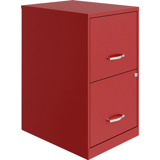 LYS SOHO File Cabinet - 14.3" x 18" x 24.5" - 2 x Drawer(s) for File, Document - Letter - Glide Suspension, Locking Drawer, Pull Handle - Red - Baked Enamel - Steel - Recycled - Assembly Required