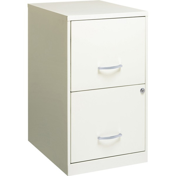 LYS SOHO File Cabinet - 14.3" x 18" x 24.5" - 2 x Drawer(s) for File, Document - Letter - Glide Suspension, Locking Drawer, Pull Handle - White - Baked Enamel - Steel - Recycled - Assembly Required