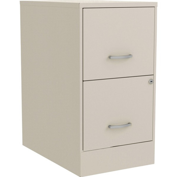 LYS SOHO File Cabinet - 14.3" x 22" x 26.7" - 2 x Drawer(s) for File, Document - Letter - Glide Suspension, Locking Drawer, Pull Handle - Stone - Baked Enamel - Steel - Recycled - Assembly Required