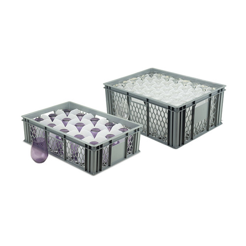 Premium 600x400mm Conveyor Washing Glassware Store & Transport Crates