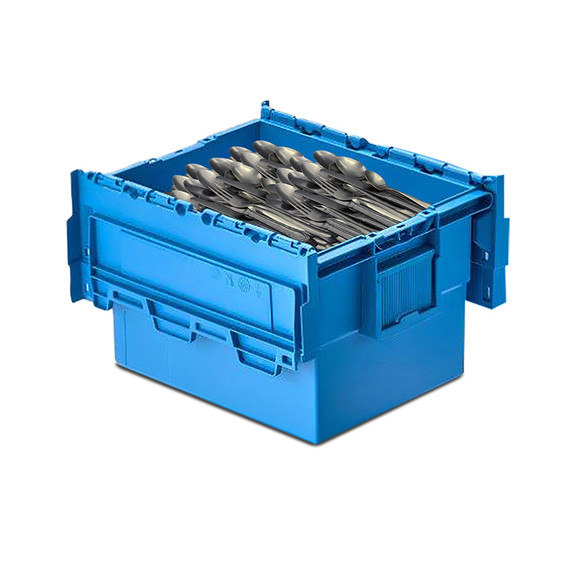 Large Cutlery Storage & Transportation Box (L400xW300xH250mm) With Attached Lid