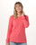Women's Solid Preppy Patch Long Sleeve T-Shirt BW3166