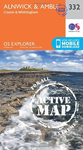 OS Explorer Map Active (332) Alnwick and Amble, Craster and Whittingham (OS Explorer Active Map)