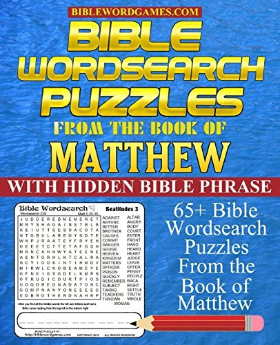 Bible Wordsearch Puzzles from the Book of Matthew: 65+ Bible Word Search Puzzles with Hidden Bible Verse