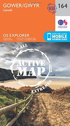 OS Explorer Map Active (164) Gower, Llanelli (OS Explorer Active Map)