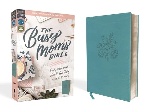 NIV, The Busy Mom's Bible, Leathersoft, Teal, Red Letter Edition, Comfort Print: Daily Inspiration Even If You Only Have One Minute