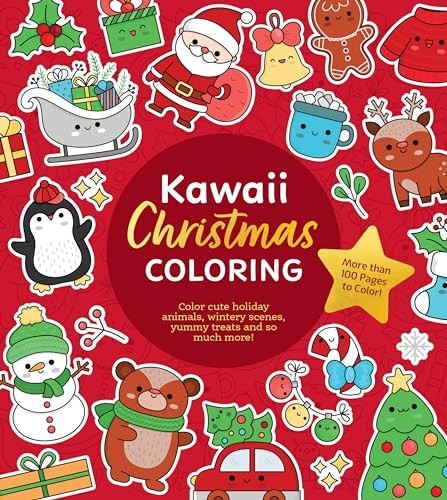Kawaii Christmas Coloring: Color Cute Holiday Animals, Wintery Scenes, Yummy Treats and So Much More! (Chartwell Coloring Books)