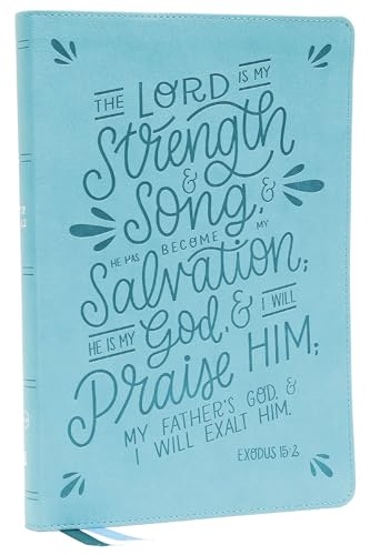 NKJV, Thinline Bible, Verse Art Cover Collection, Leathersoft, Teal, Red Letter, Comfort Print: Holy Bible, New King James Version