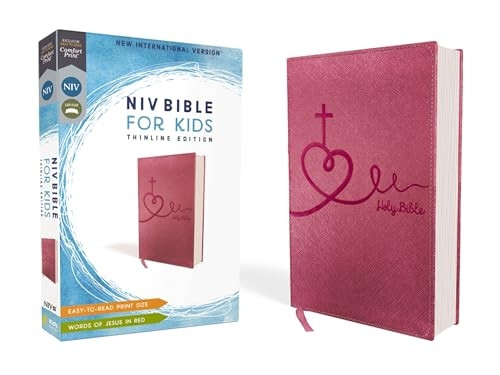 NIV, Bible for Kids, Leathersoft, Pink, Red Letter Edition, Comfort Print: Thinline Edition