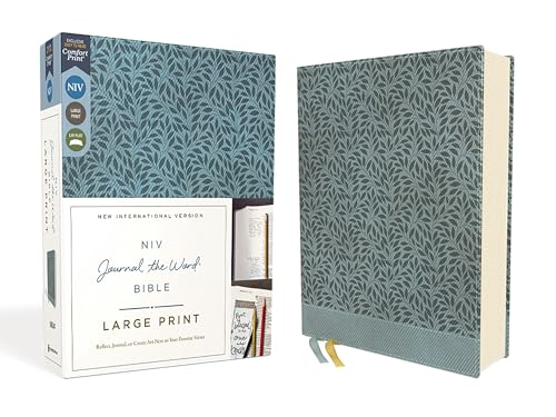 NIV, Journal the Word  Bible, Large Print,  Leathersoft, Teal, Red  Letter, Comfort Print:  Reflect, Take Notes, or  Create Art Next to Your  Favorite Verses (NIV  Journal the Word Bible)