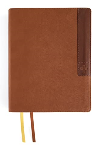 NIV, Journal the Word  Bible (Perfect for  Note-Taking), Large Print,  Leathersoft, Brown, Red  Letter, Comfort Print:  Reflect, Take Notes, or  Create Art Next to Your  Favorite Verses (NIV  Journal the Word Bible)