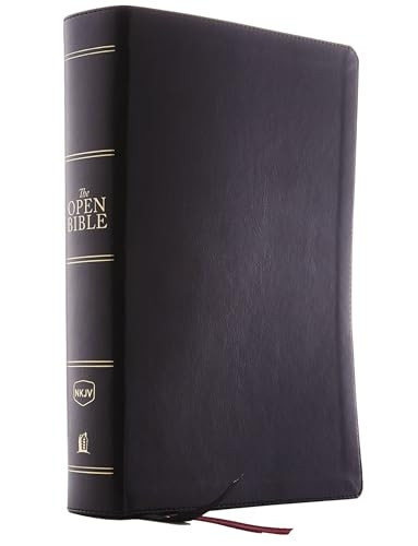 The NKJV, Open Bible, Leathersoft, Black, Red Letter Edition, Comfort Print: Complete Reference System