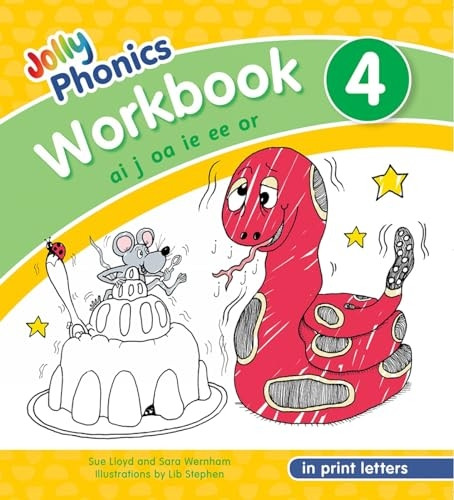 Jolly Phonics Workbook 4: In Print Letters (American English edition) (Jolly Phonics Workbooks, Set of 1-7)