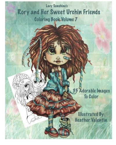 Lacy Sunshine's Rory and Her Sweet Urchin Friends Coloring Book Volume 7: Whimsical Big Eyed Sweet Urchin Girls and Boys to Color