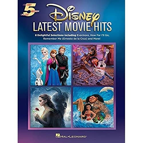 DISNEY LATEST MOVIE HITS FIVE FINGER PIANO BOOK
