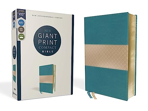 NIV, Giant Print Compact Bible, Leathersoft, Teal, Red Letter Edition, Comfort Print