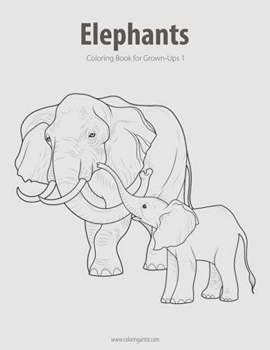 Elephants Coloring Book for Grown-Ups 1: Volume 1