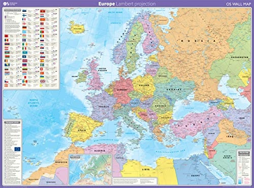 Europe: Lambert projection (OS Wall Map)