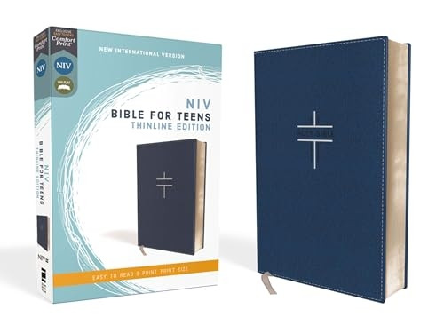 NIV, Bible for Teens, Thinline Edition, Leathersoft, Blue, Red Letter Edition, Comfort Print